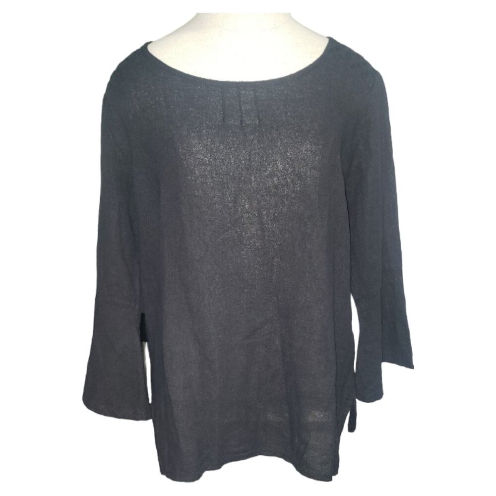 CT1699 Gigi Moda Gianni Black Bell Sleeve Blouse S/M